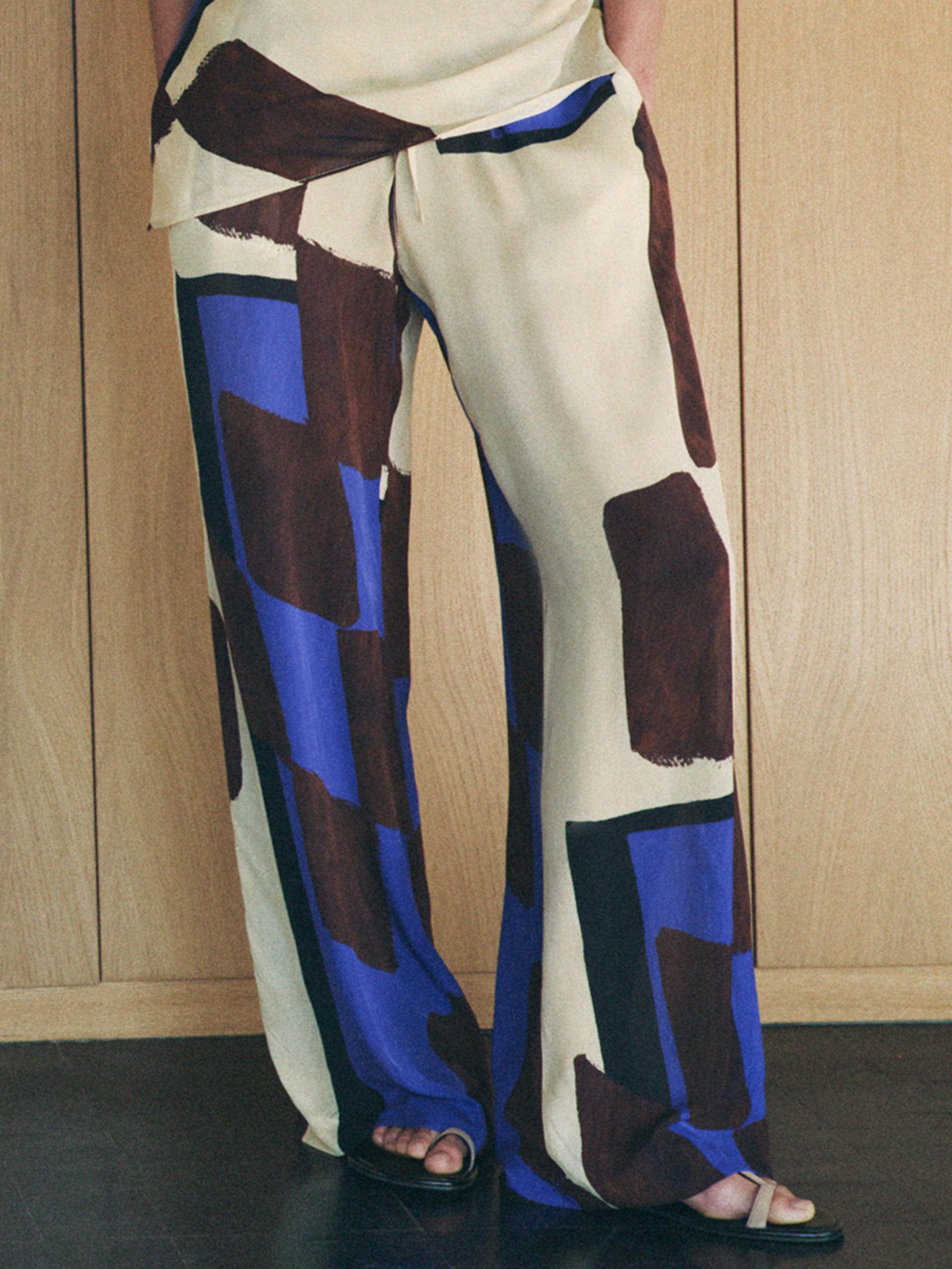 Tie Dye Print Asymmetric Top & Pants Coord Set