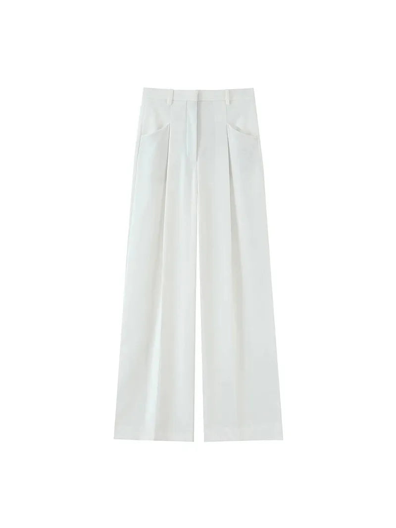 Long Vest Blazer & Wide Leg Pants Coord Set