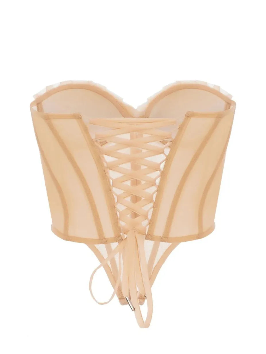 Shell Pleated Corset Top