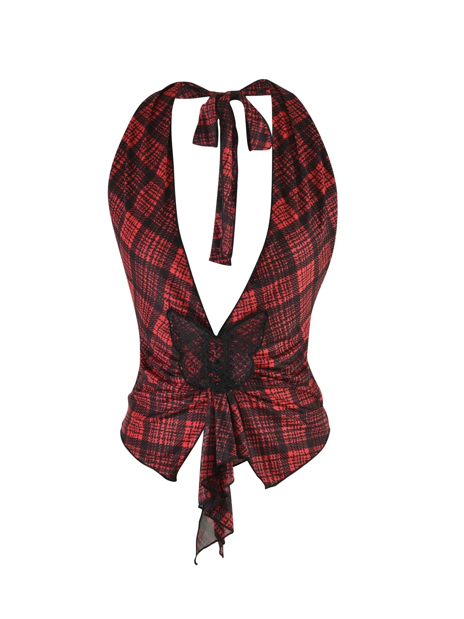 Diana Plaid Print Vest Top & Wrap Slit Skirt Coord Set