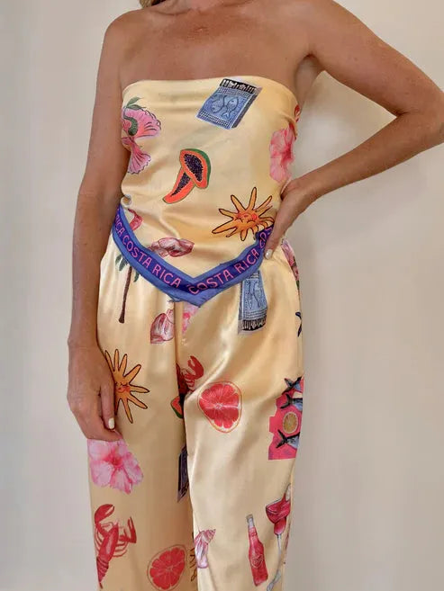 Costa Rica Bandana Tube Top & Pants Coord Set