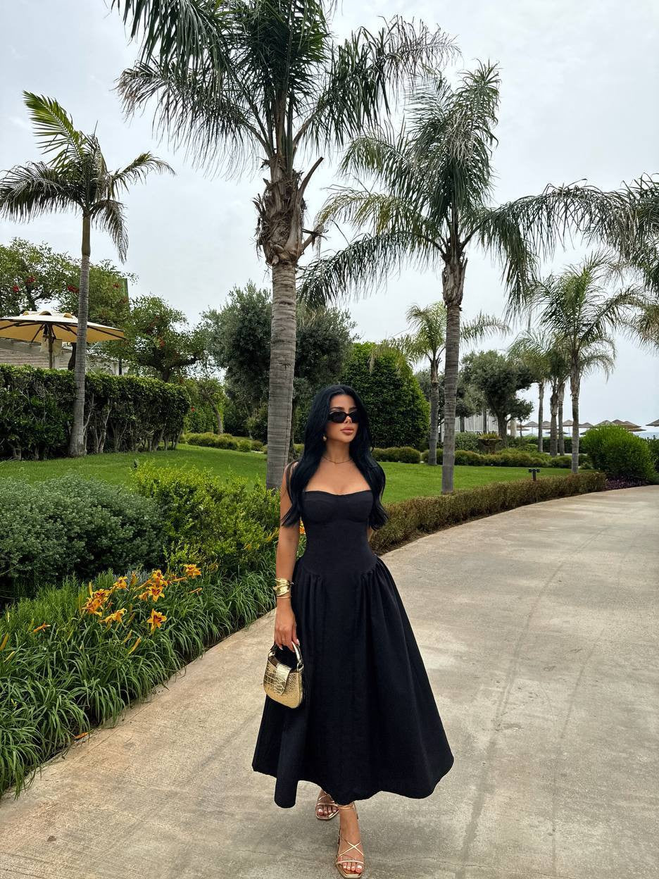 Amela Boning Corset Style Midi Cotton Dress