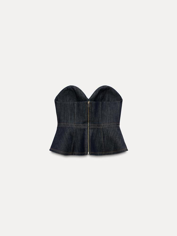 Denim Bustier Tube Top