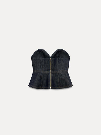 Denim Bustier Tube Top