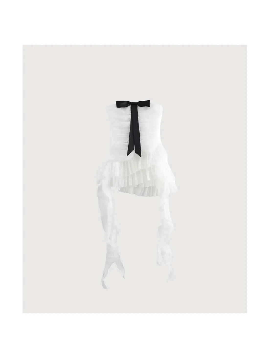 Carnival Bow Tied Frill Tube Short Dress