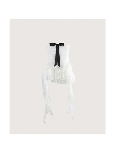 Carnival Bow Tied Frill Tube Short Dress