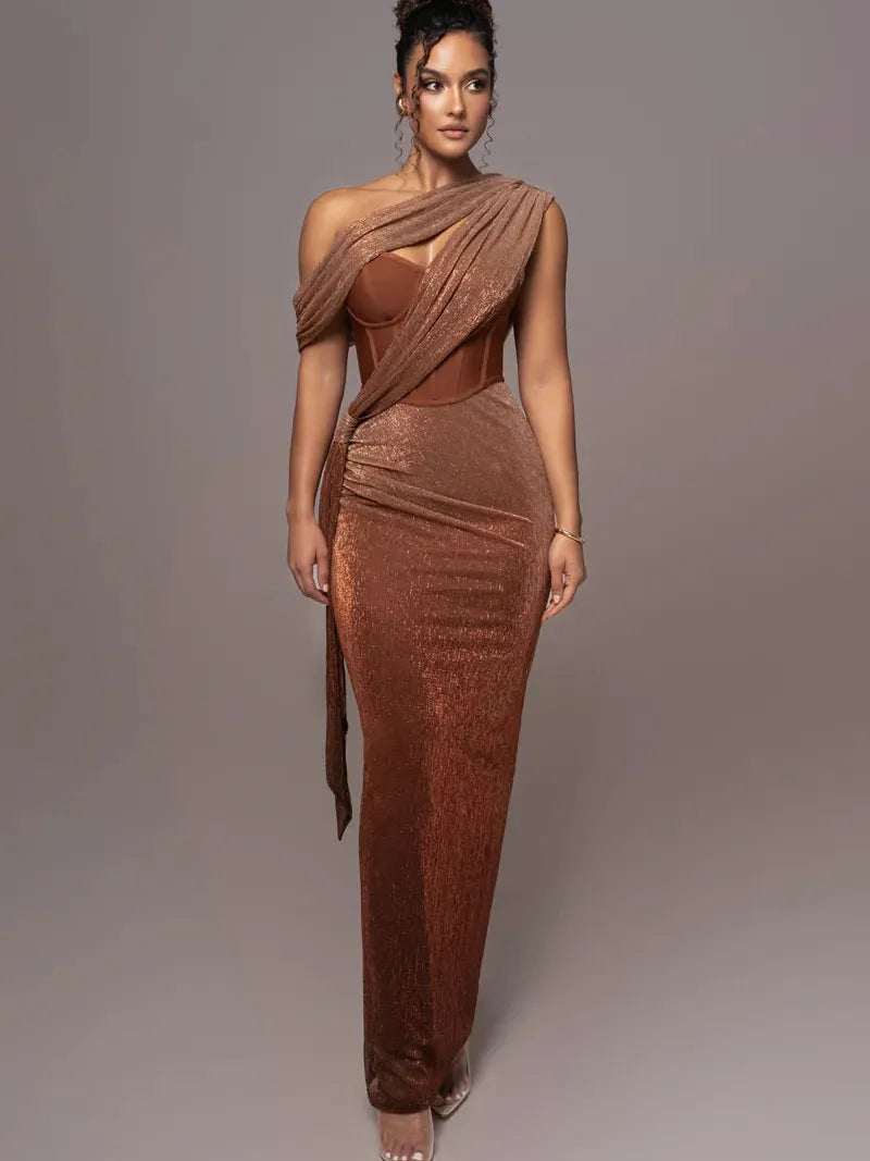 Draped Shimmery Corset Dress