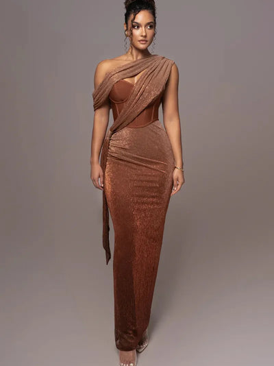 Draped Shimmery Corset Dress