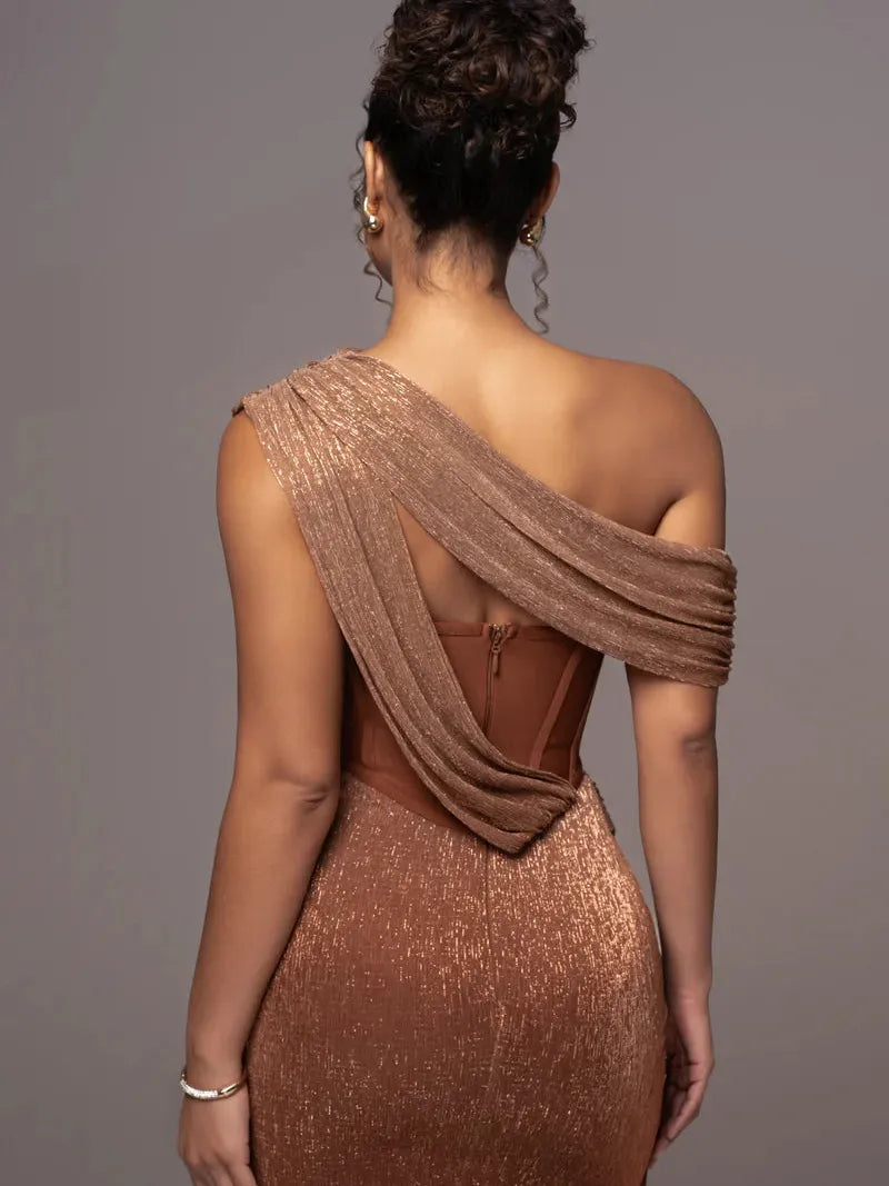 Draped Shimmery Corset Dress