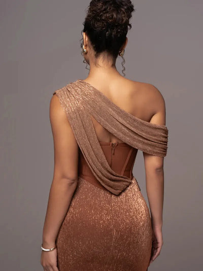 Draped Shimmery Corset Dress
