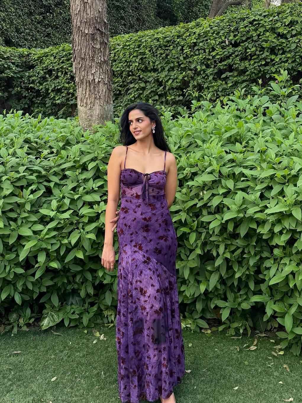 Midnight Bloom Mesh Maxi Dress