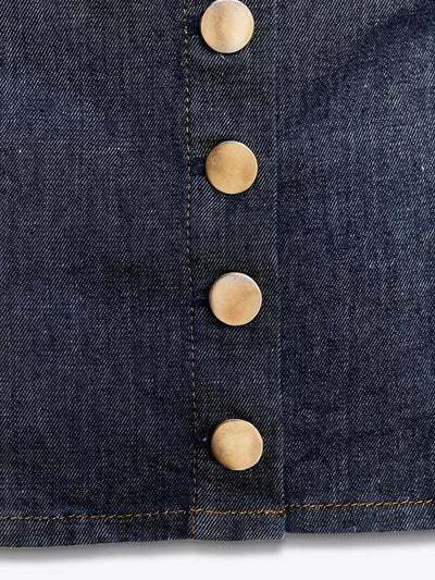 V Neck Denim Vest Crop Top