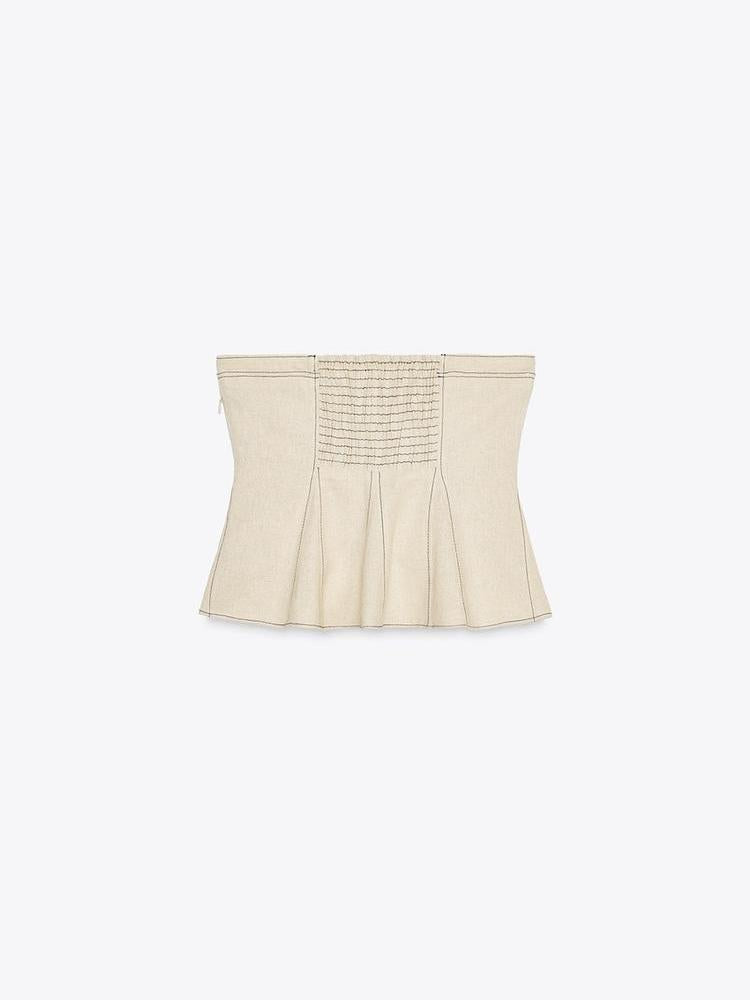 Honeycomb Stitched Tube Top & Wide Leg Pants Coord Set