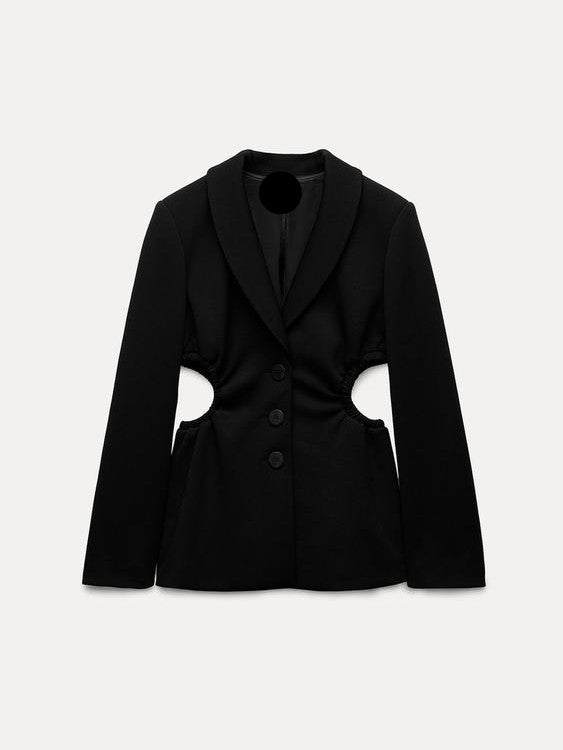 Lapel Collar Cutout Blazer
