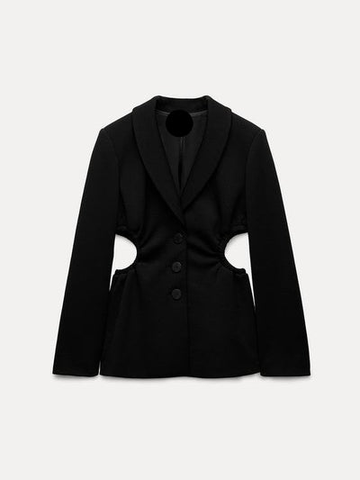 Lapel Collar Cutout Blazer