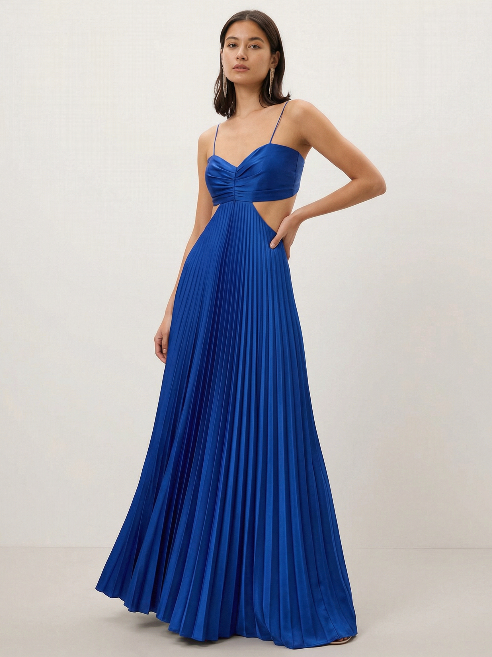 Ocean Pleats Cutout Maxi Dress