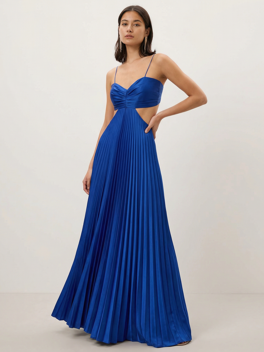 Ocean Pleats Cutout Maxi Dress