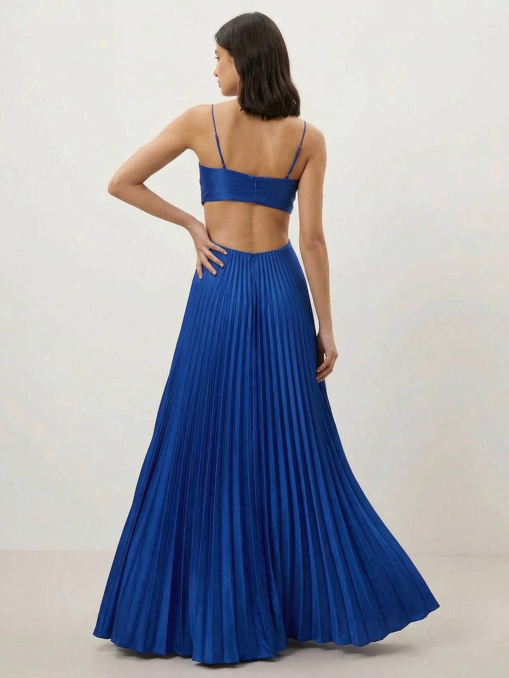 Ocean Pleats Cutout Maxi Dress