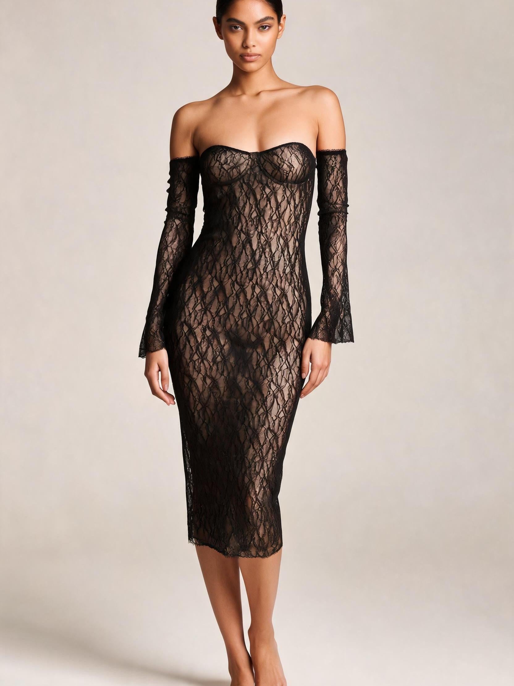 long sleeve fishnet dress Full Off Shoulder Sheath Lace Size (Shoe):09.5 filter:Closure:Button Special Occasion Dresses |
