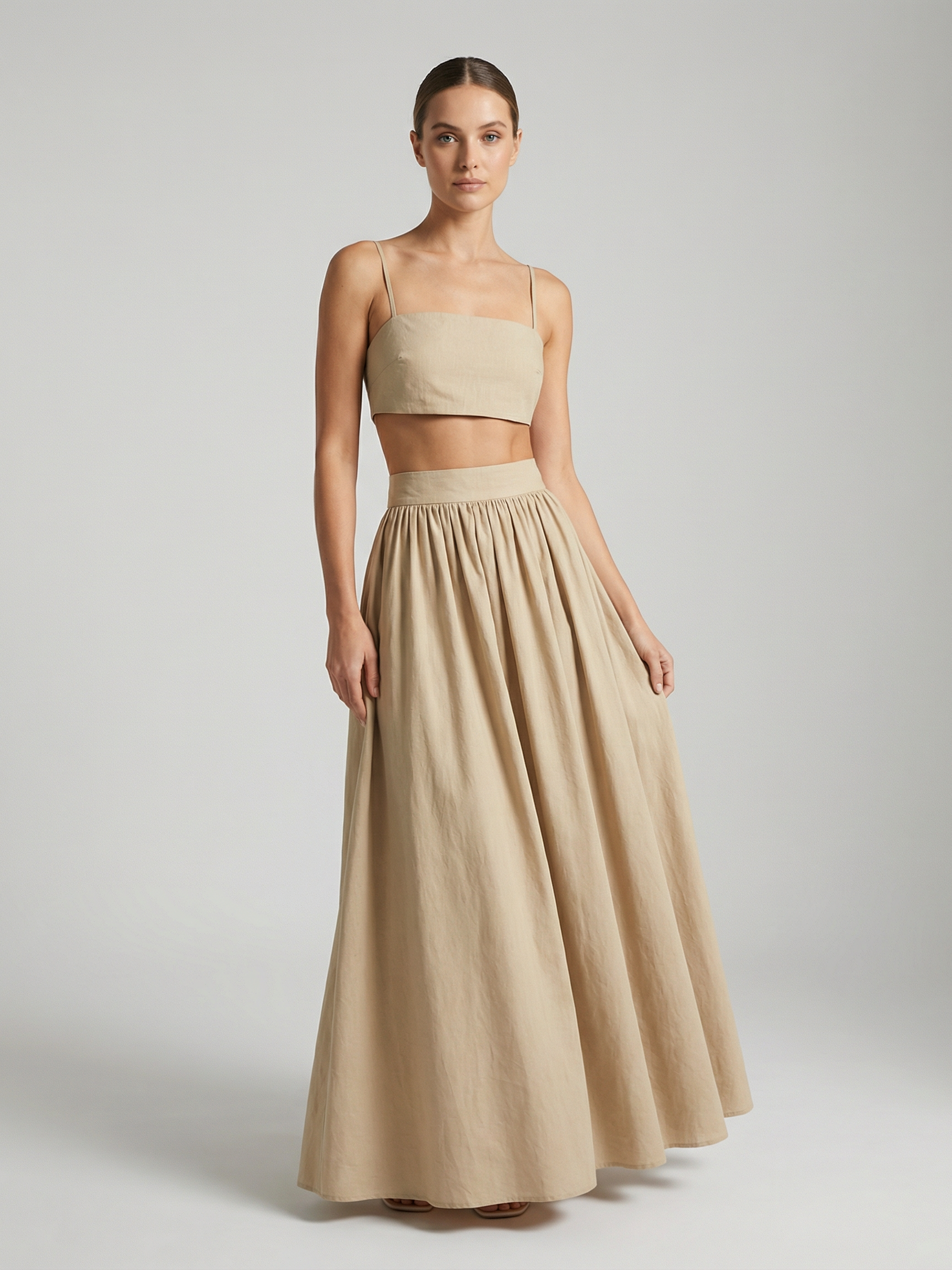 Spaghetti Strap Crop Top & Maxi Skirt Co‑ord Set