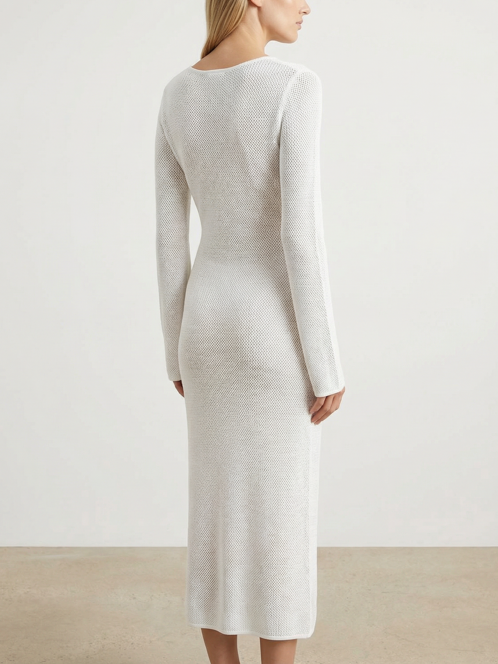 Deep O‑Ring Crochet Maxi Beach Cover‑Up Dress