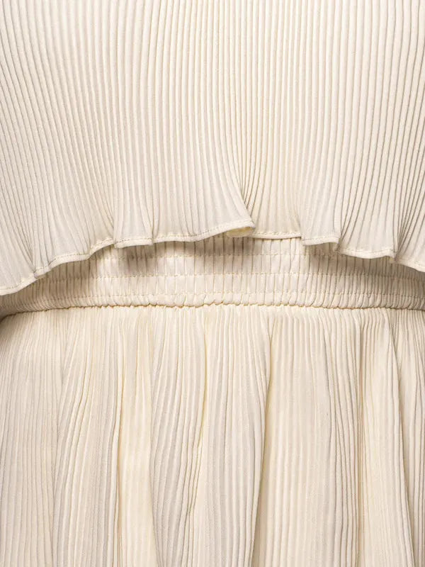 Strapless Ruffle Tiered Smocked Frill Dress