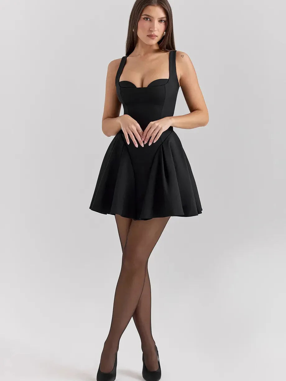 Sweetheart Neck Corset Short Flare Dress