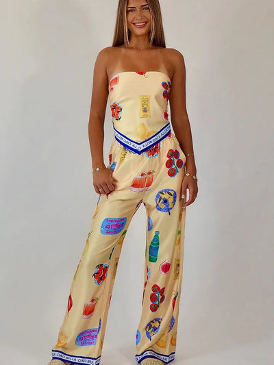 Costa Rica Bandana Tube Top & Pants Coord Set