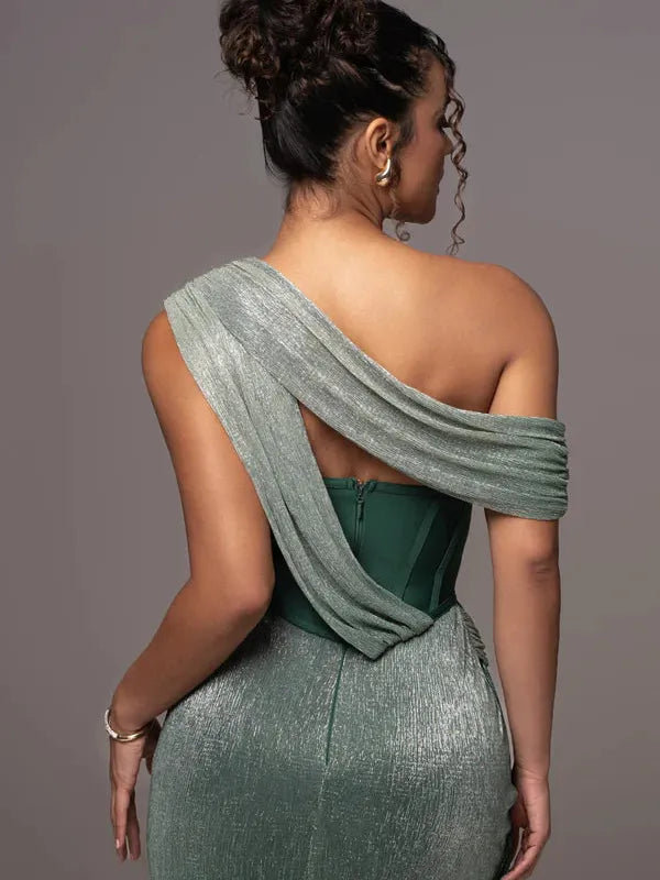 Draped Shimmery Corset Dress