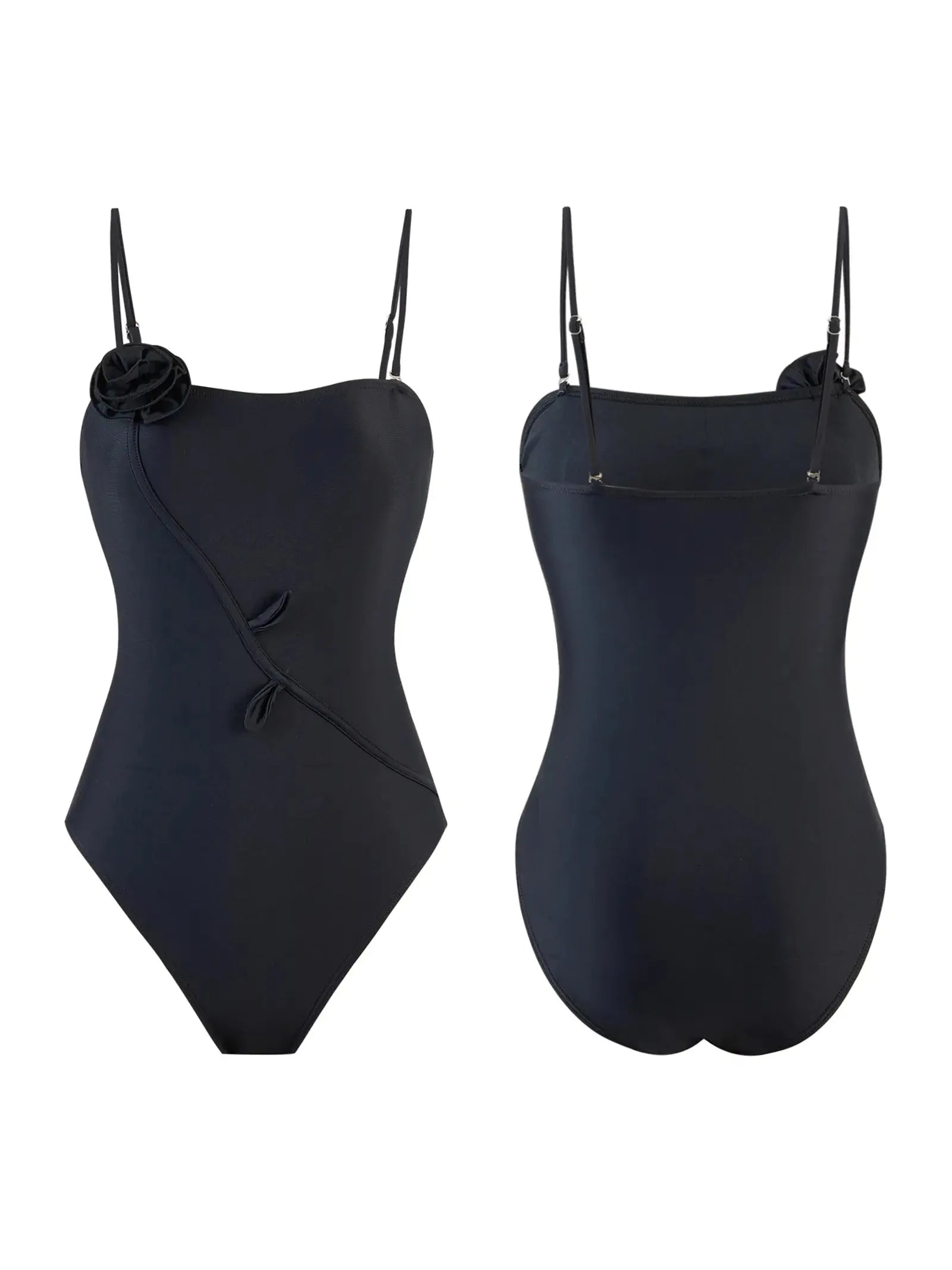 Abstract Applique print Bikini Swimsuit Set with Sarong Skirt