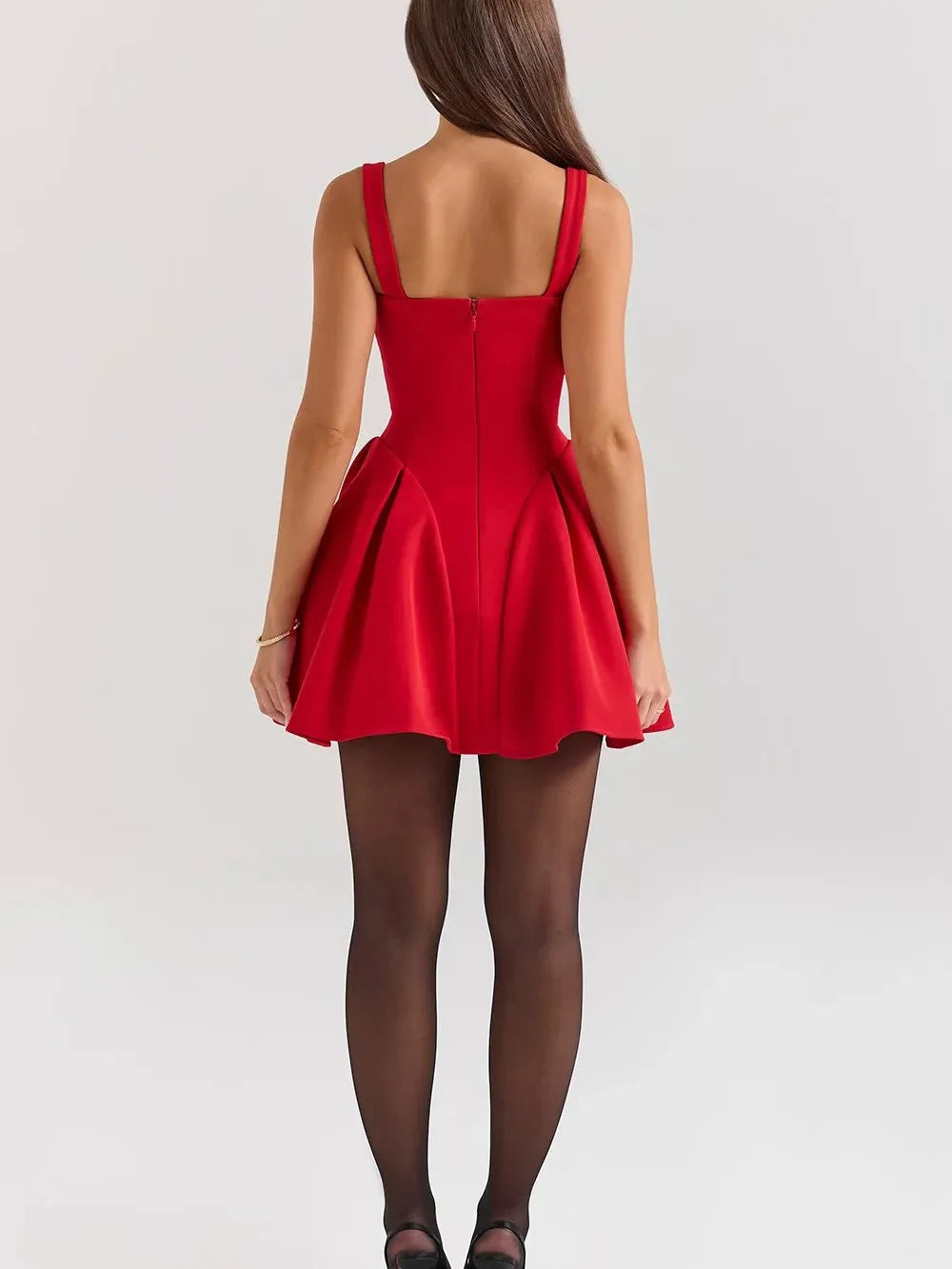 Sweetheart Neck Corset Short Flare Dress