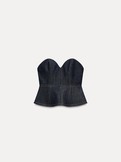 Denim Bustier Tube Top