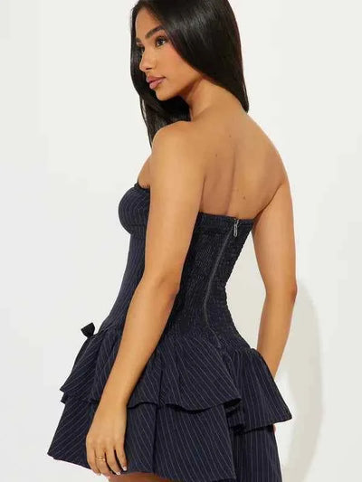 Raven Corset Ruffle Dress