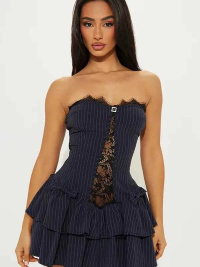 Raven Corset Ruffle Dress
