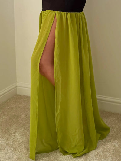 Deep V-Neck Backless Lace-Up Maxi Dress