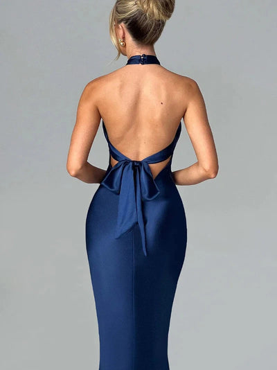 Halterneck Backless Maxi Dress