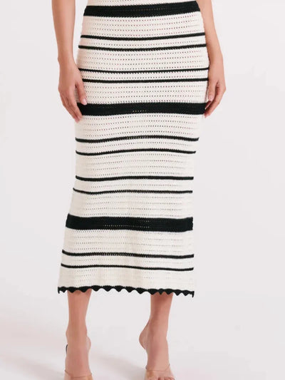 Ameya Striped Crochet Bralette & Skirt Coord Set