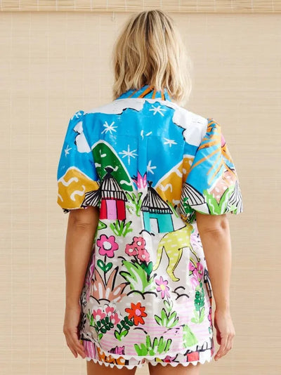 Floral Sun Print Shirt & Shorts Coord Set