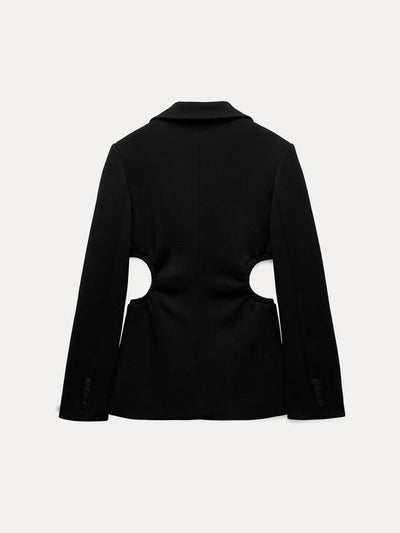 Lapel Collar Cutout Blazer