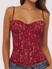 Scarlet Muse Lace Corset Top, red lace with thin straps, on sale