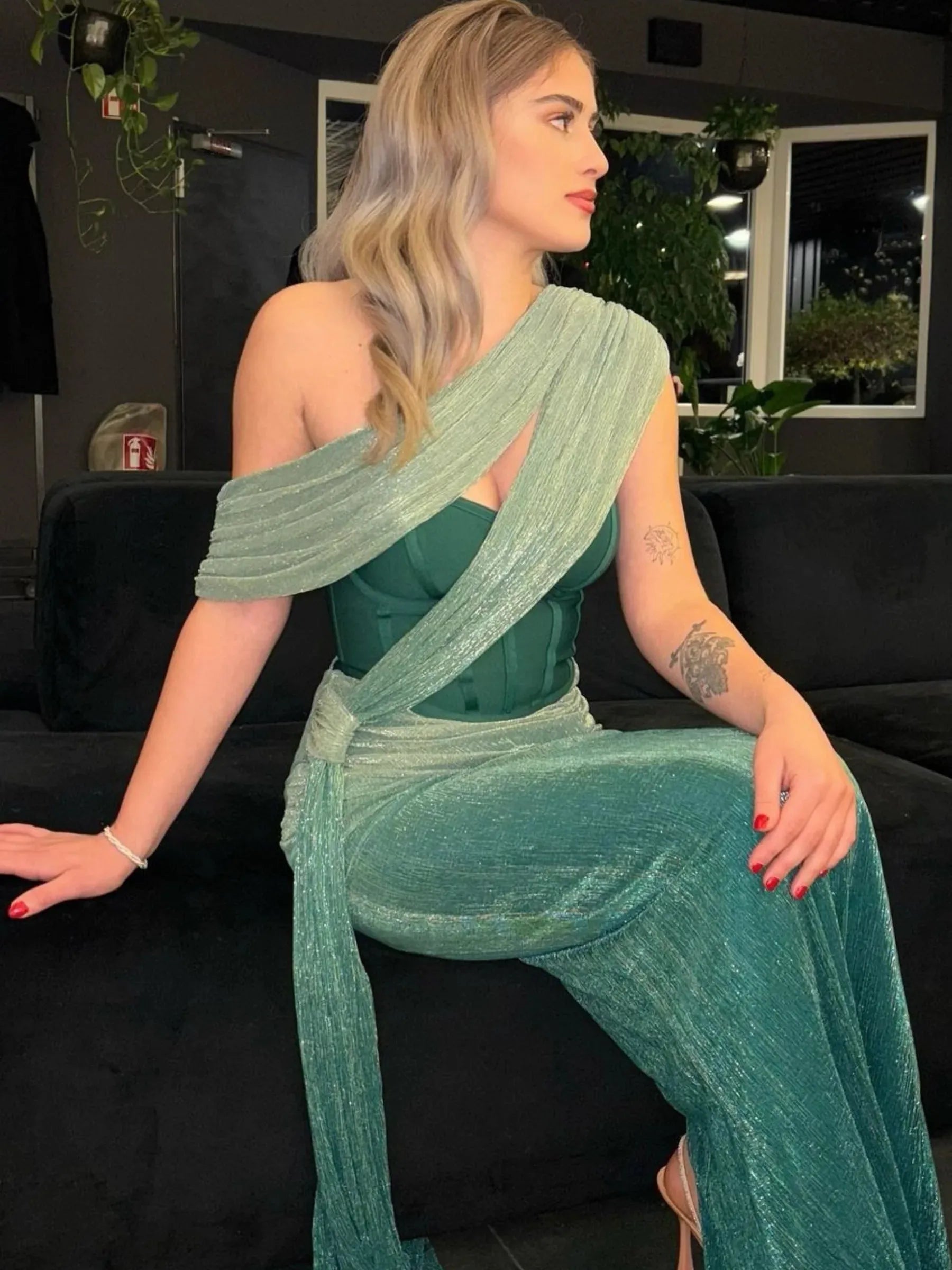 Draped Shimmery Corset Dress