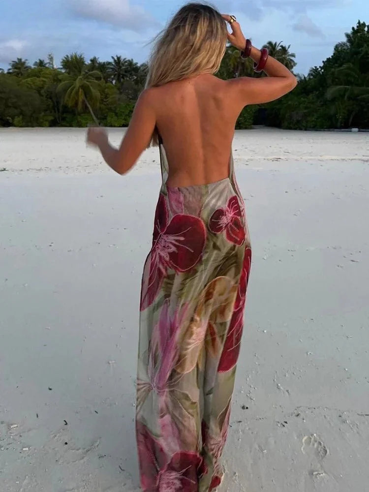 Breezy Floral Chiffon Maxi Dress