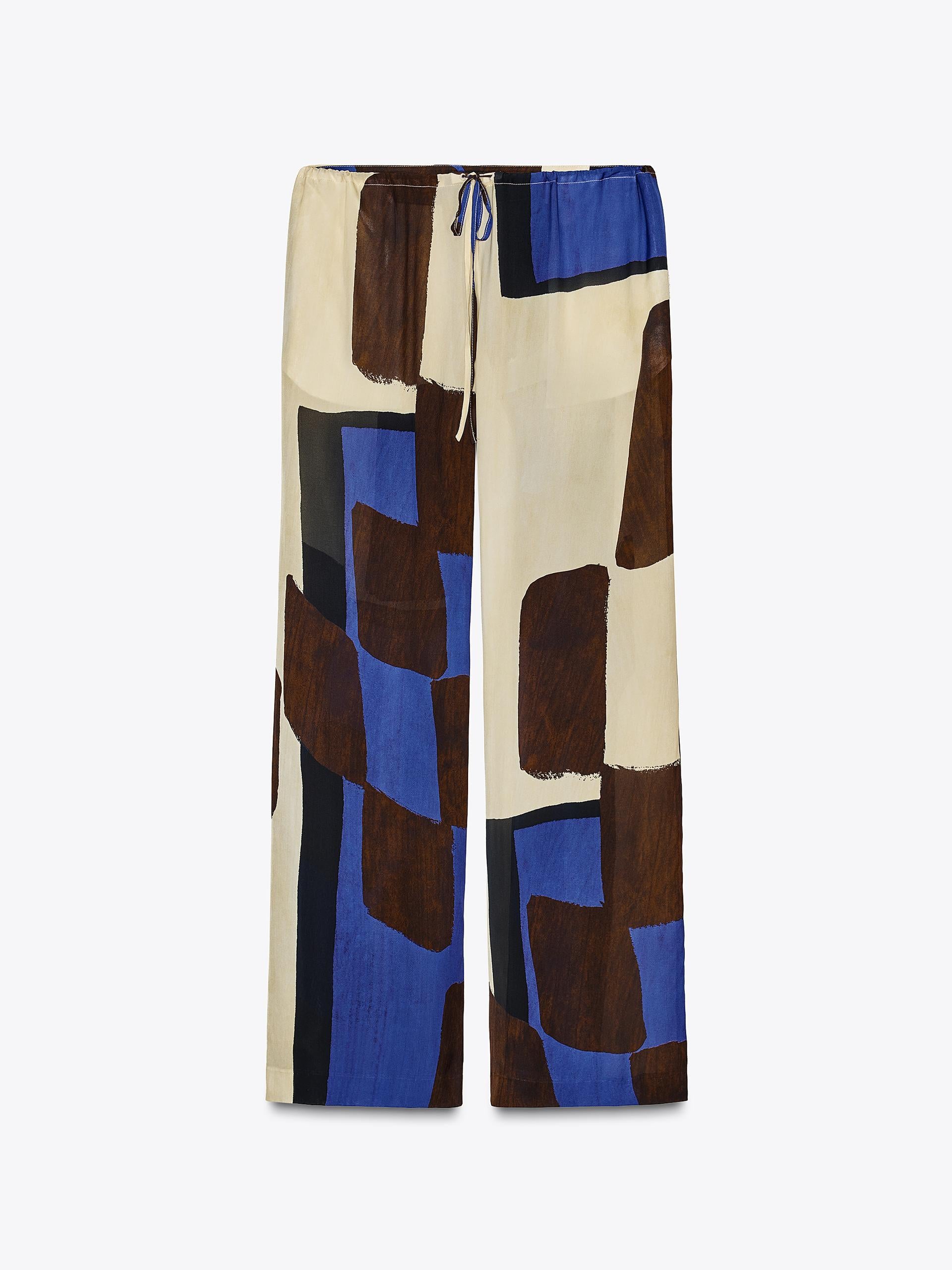 Tie Dye Print Asymmetric Top & Pants Coord Set