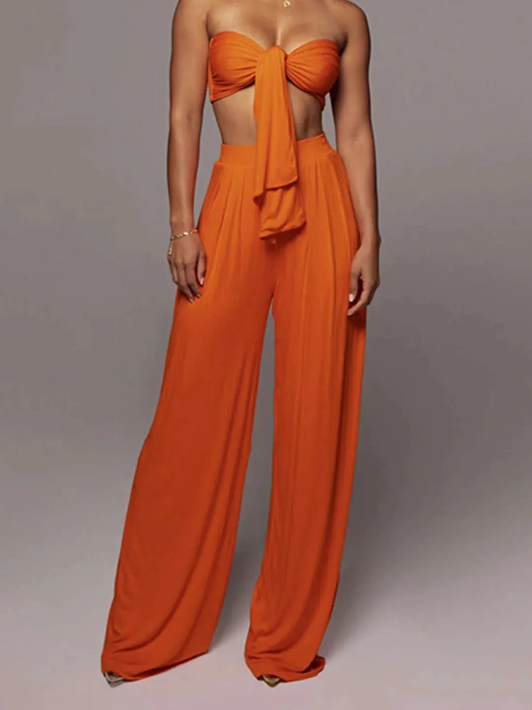 Knotty Bandeau Top & Pants Coord Set