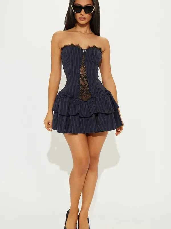 Raven Corset Ruffle Dress