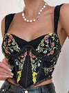 Floral Lace Boning Corset Cami Top