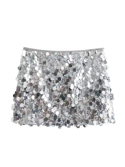 Coin Sequins Mini Skirt