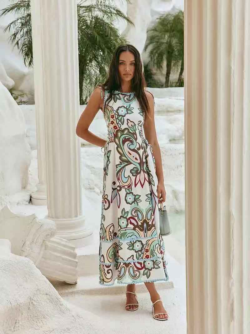 Paisley Garden Sleeveless Maxi Dress
