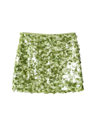 Coin Sequins Mini Skirt