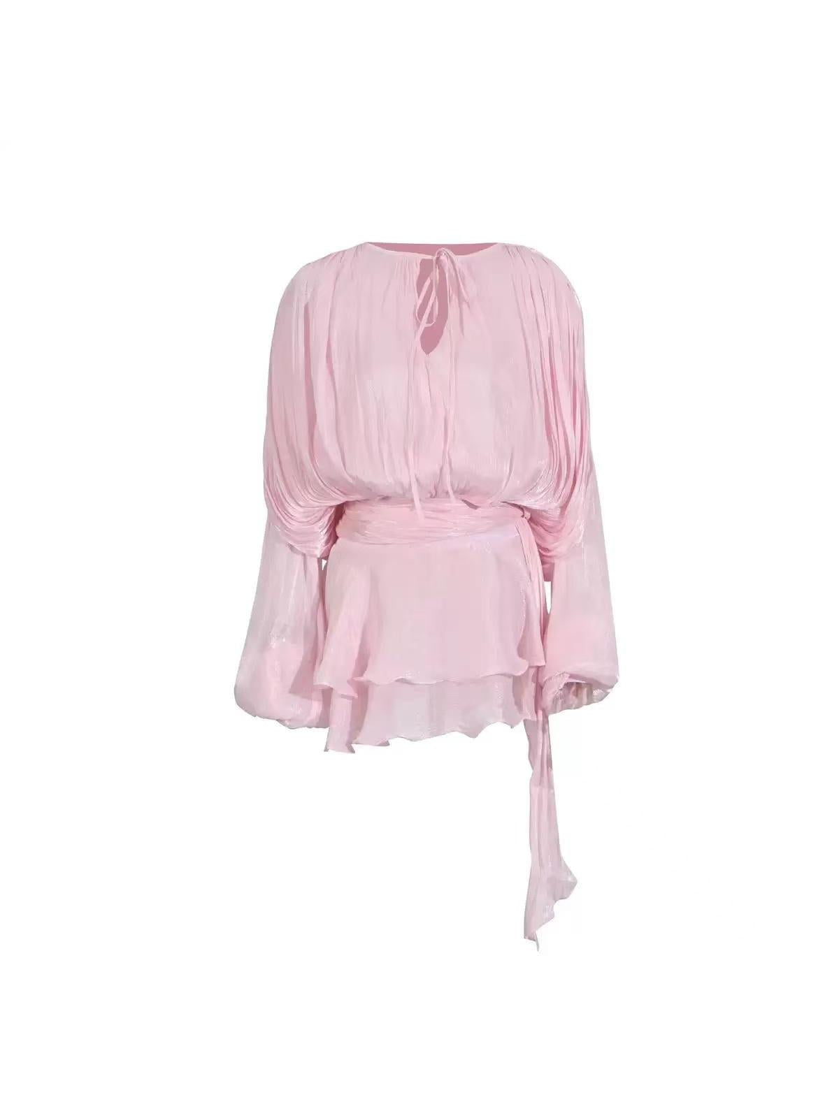 Lyla Bell Sleeve Ruffle Tail Dress with Shorts Coord Set